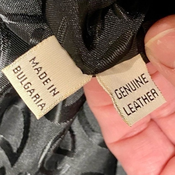 Francesco Biasi distressed black&gold leather purse with logo. - Picture 7 of 16